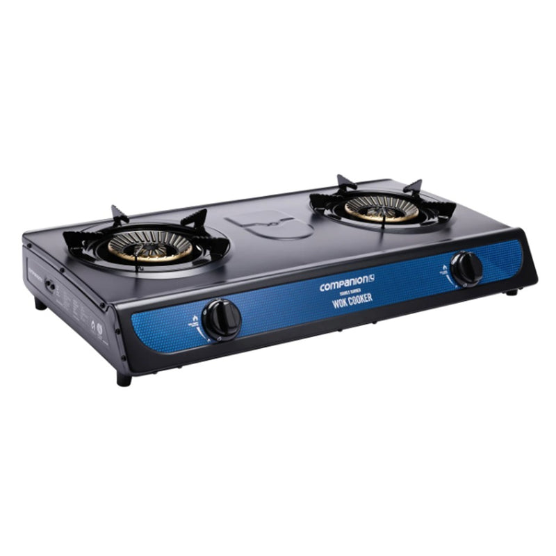 Load image into Gallery viewer, OZTRAIL DOUBLE BURNER WOK COOKER