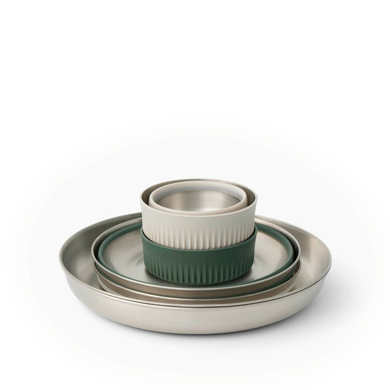 Load image into Gallery viewer, SEA TO SUMMIT DETOUR STAINLESS STEEL COLLAPSIBLE DINNERWARE SET (6 PIECE)