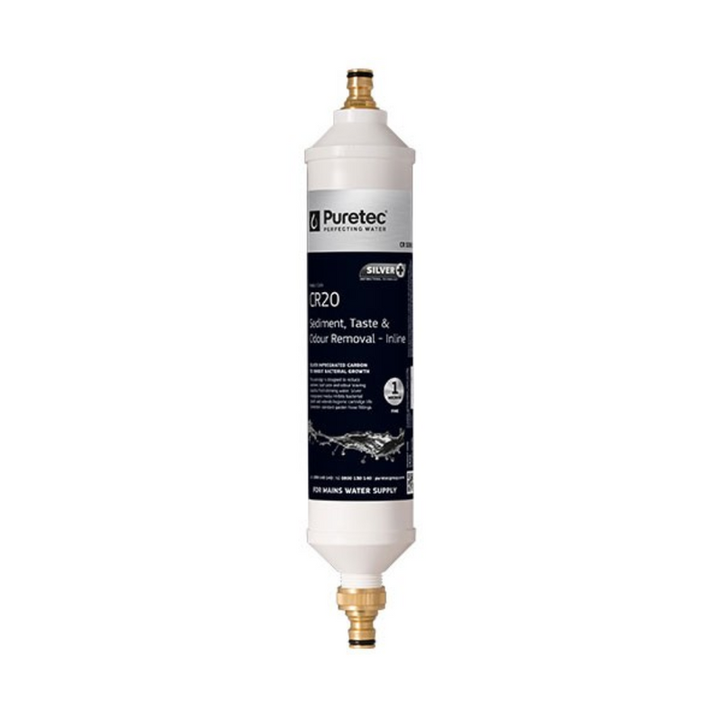 Load image into Gallery viewer, PURETEC CARAVAN INLINE FILTER WITH BRASS HOSE CONNECTORS