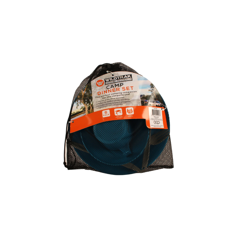 Load image into Gallery viewer, WILDTRAK CAMP DINNER SET 6 PIECE WITH NET BAG