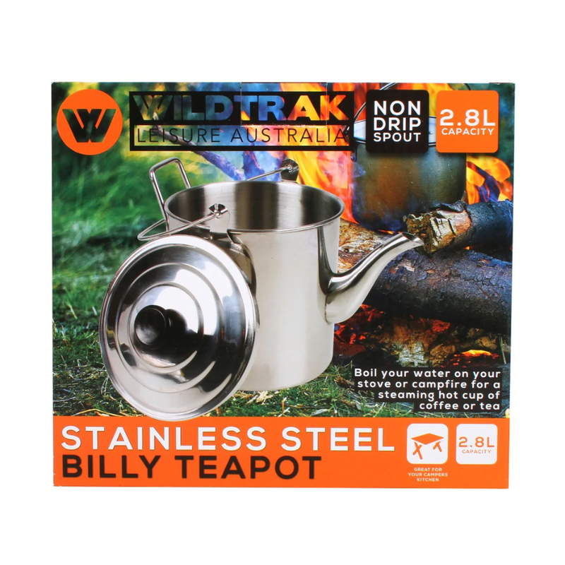 Load image into Gallery viewer, WILDTRAK BILLY TEAPOT STAINLESS STEEL 2800ML