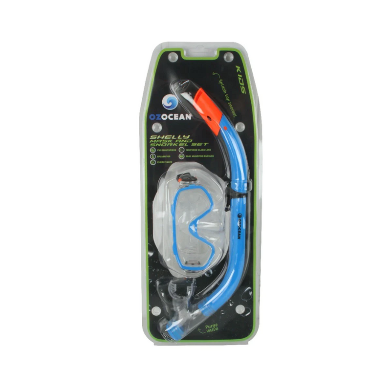 Load image into Gallery viewer, WILDTRAK MASK SNORKEL SET CHELLY KIDS PVC BLUE
