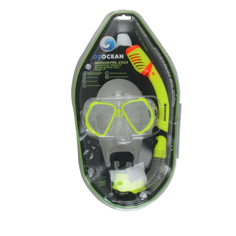 Load image into Gallery viewer, WILDTRAK MASK SNORKEL SET NINGALOO KIDS YELLOW