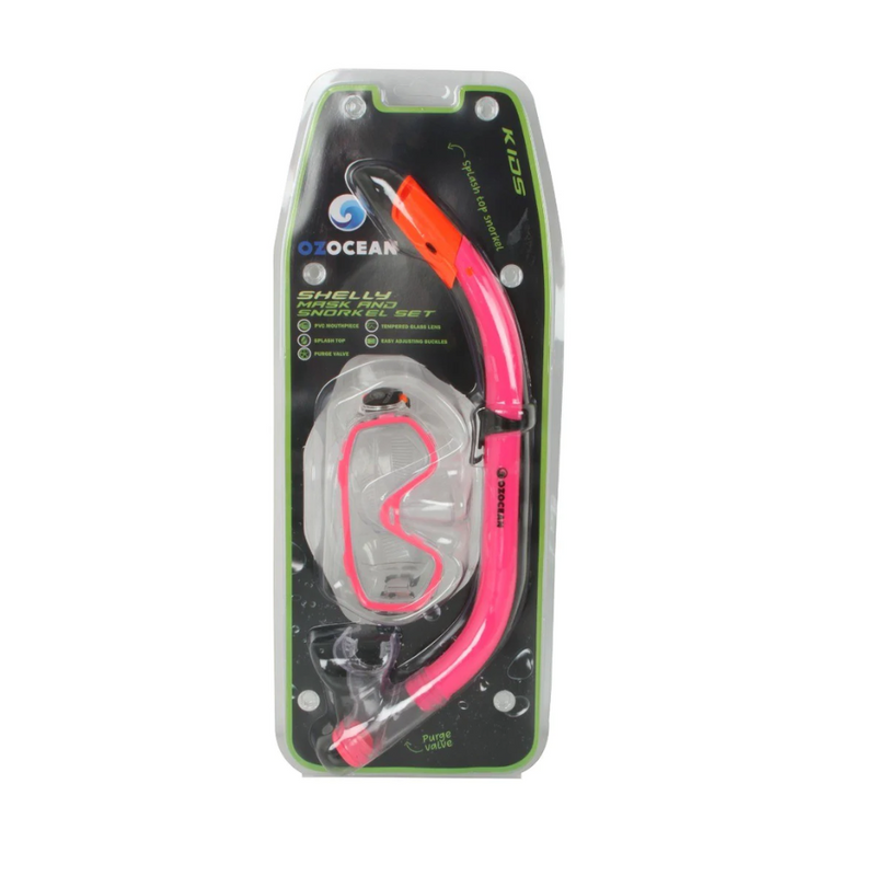 Load image into Gallery viewer, WILDTRAK MASK SNORKEL SET SHELLY KIDS PVC PINK