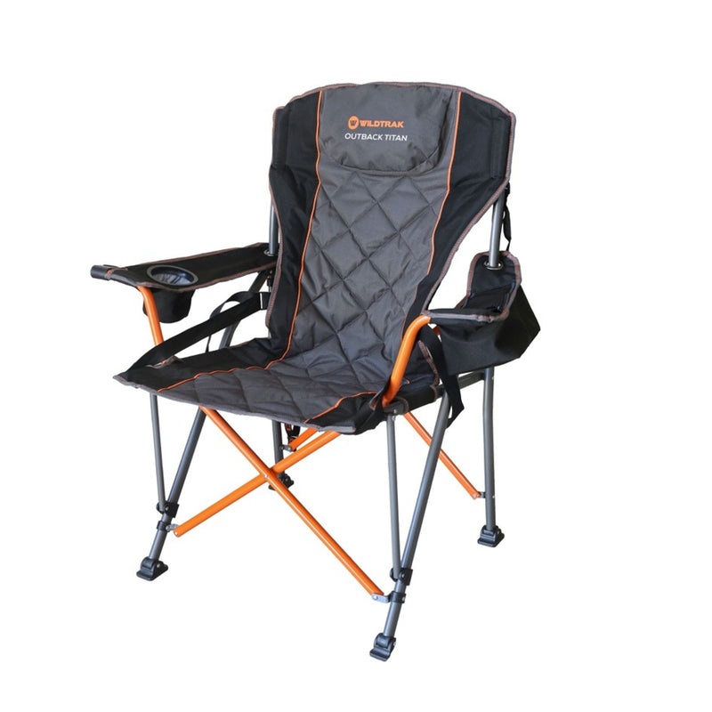 Load image into Gallery viewer, WILDTRAK OUTBACK TITAN DELUXE 300KG LUMBAR CAMP CHAIR