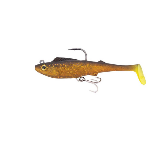 BERKLEY SHIMMA PRO RIG [SZ:4.5 INCH CLR:GOLD CHARTREUSE]