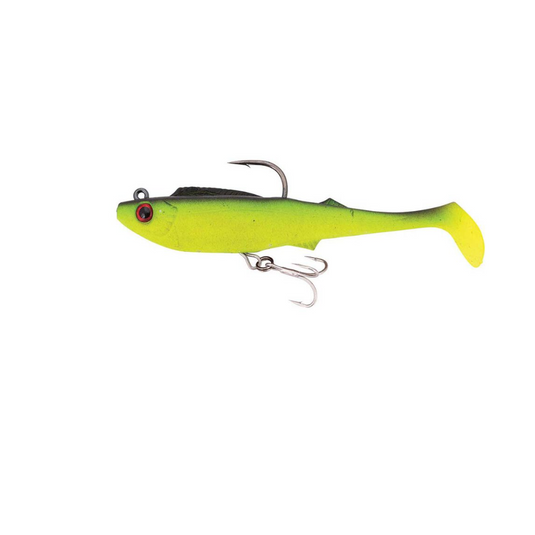 BERKLEY SHIMMA PRO RIG [SZ:4.5 INCH CLR:GREEN NEON]