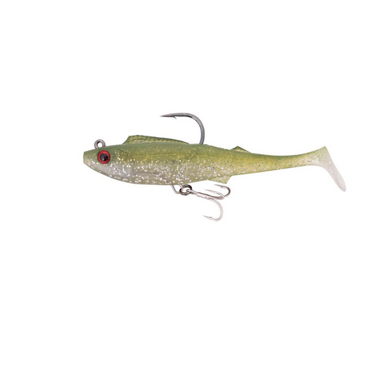 BERKLEY SHIMMA PRO RIG [SZ:4.5 INCH CLR:OLIVE GLITTER]