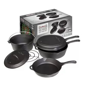 CAMP CHEF 6 PIECE CAST IRON SET