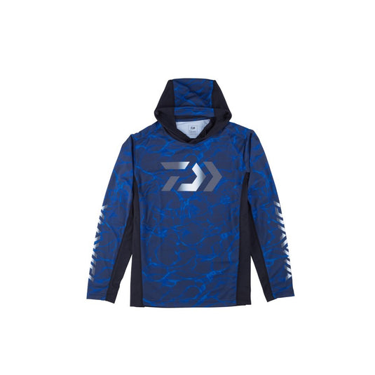 DAIWA LS HOODIE FISHING JERSEY SPLASH [CLR:BLUE SZ:LARGE]