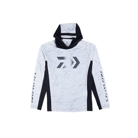 DAIWA LS HOODIE FISHING JERSEY SPLASH [CLR:WHITE SZ:X-LARGE]