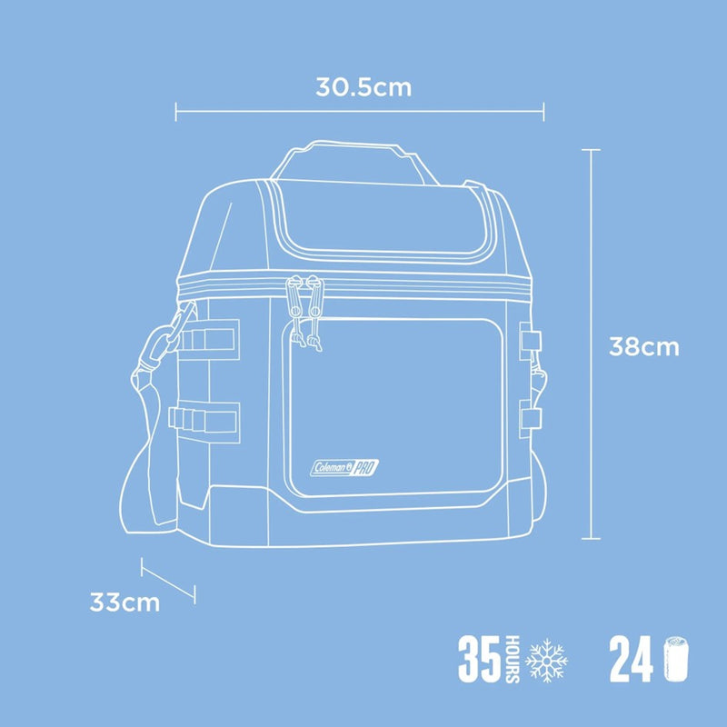 Load image into Gallery viewer, COLEMAN COOLER PRO 24 CAN SOFT COOLER BLUE SKY 
