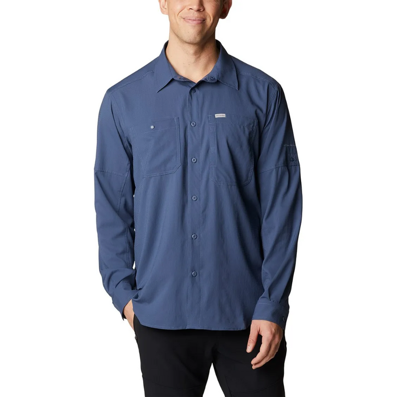 Load image into Gallery viewer, COLUMBIA SILVER RIDGE UTILITY LITE LONG SLEEVE SHIRT MENS [CLR:DARK MOUNTAIN SZ:SMALL]
