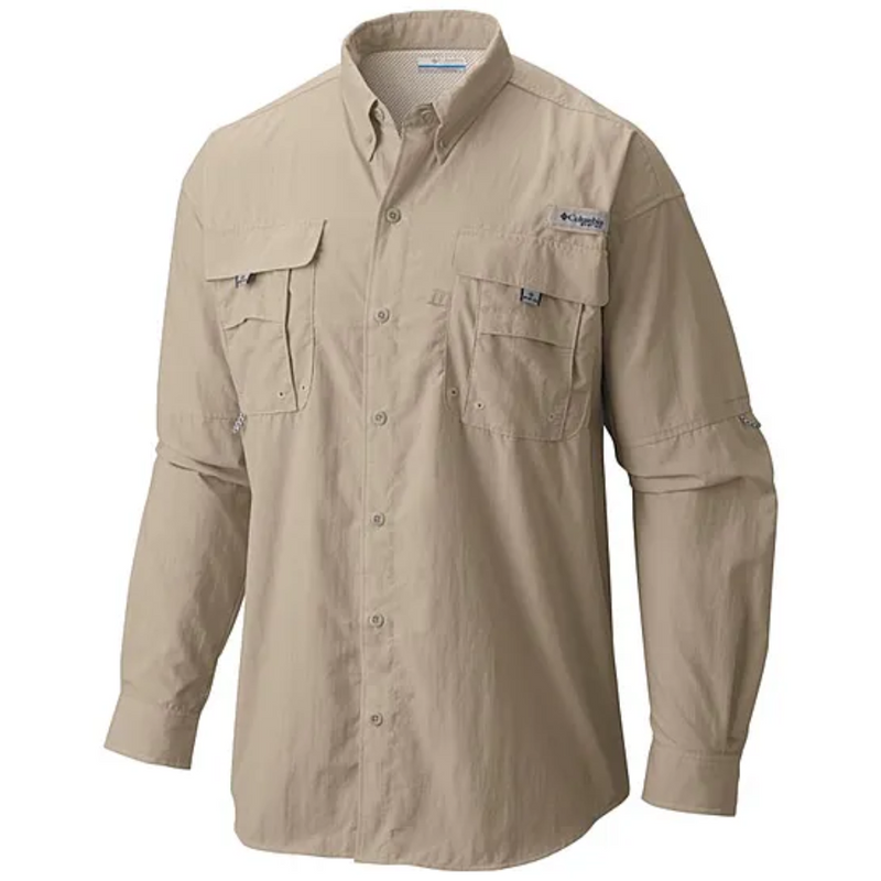 Load image into Gallery viewer, COLUMBIA BAHAMA II LONG SLEEVE SHIRT MENS [CLR:FOSSIL SZ:2X-LARGE]
