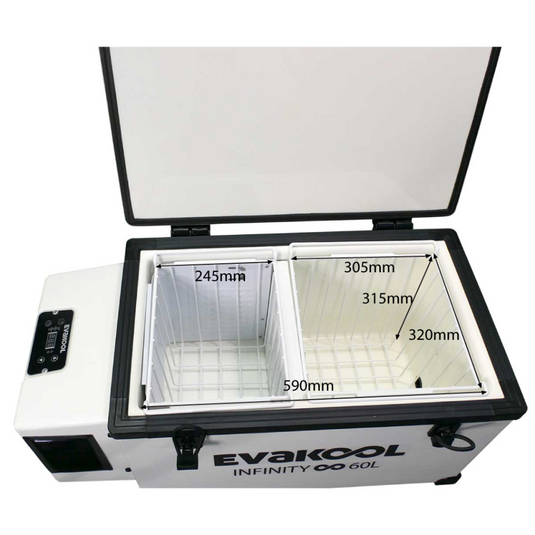 EVAKOOL INFINITY RF FIBREGLASS FRIDGE/FREEZER 60L