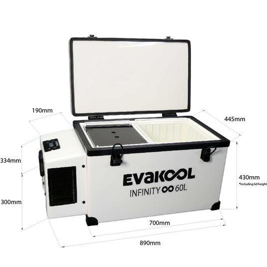 EVAKOOL INFINITY RF FIBREGLASS FRIDGE/FREEZER 60L