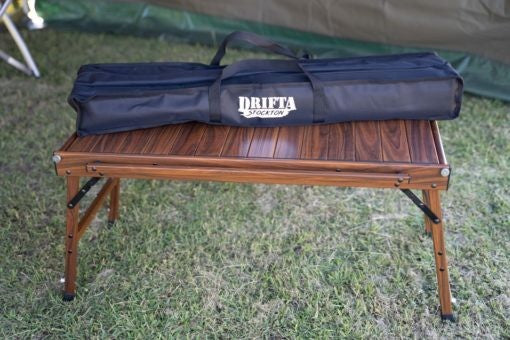 DRIFTA STOCKTON WOODGRAIN LOOK ALUMINIUM TABLE