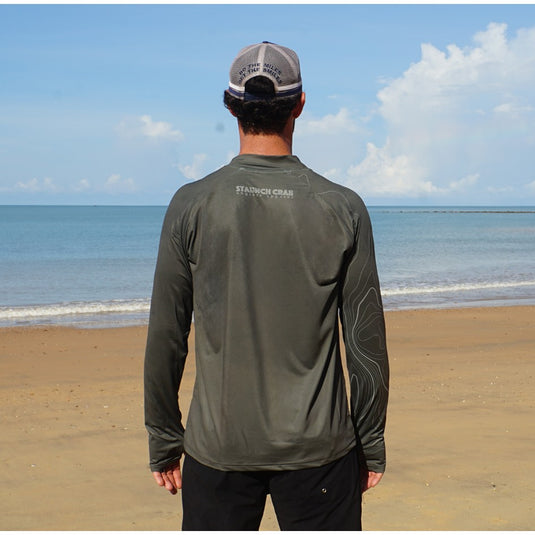 STAUNCH CRAB KHAKI CONTOUR UPF50+ LONG SLEEVE FISHING SHIRT MENS [SZ:3X-LARGE]