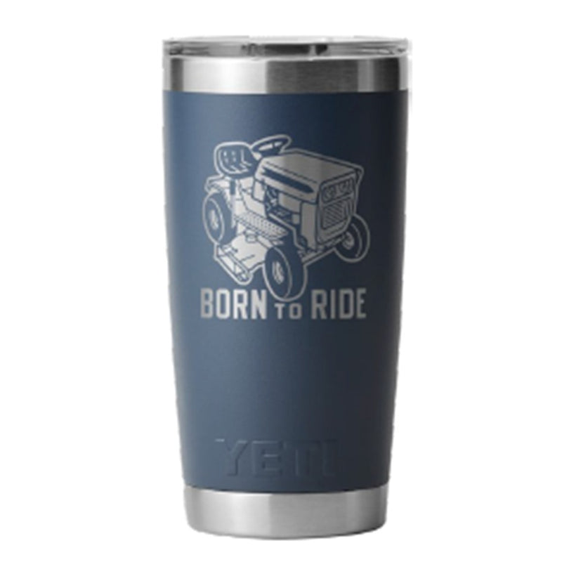 Load image into Gallery viewer, YETI RAMBLER 20OZ WITH MAGSLIDER BORN TO RIDE [CLR:NAVY]
