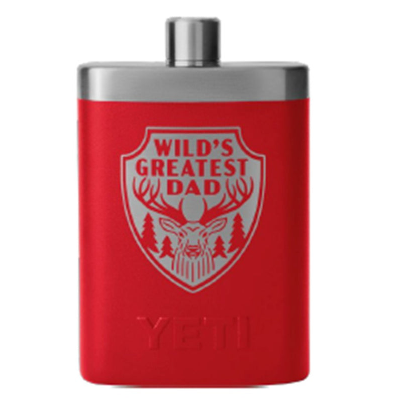 Load image into Gallery viewer, YETI FLASK WILDS GREATEST DAD [CLR:RESCUE RED]
