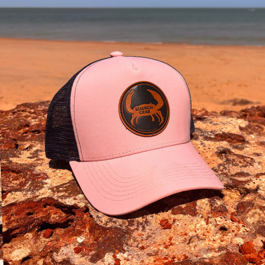 STAUNCH CRAB TRUCKER HAT PINK WATER RESISTANT