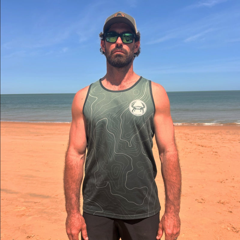 Load image into Gallery viewer, STAUNCH CRAB MENS KHAKI CONTOUR SINGLET [SZ:3X-LARGE]

