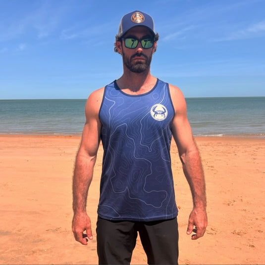 STAUNCH CRAB MENS BLUE CONTOUR SINGLET [SZ:X-LARGE]