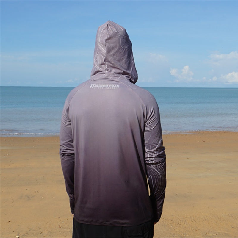 Load image into Gallery viewer, STAUNCH CRAB MENS GREY CONTOUR UPF50+ SAMURAI LONG SLEEVE FISHING SHIRT [SZ:2X-LARGE]
