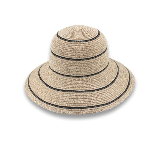 CANCER COUNCIL MARIAH BUCKET HAT BLACK / MIX CAMEL 58CM