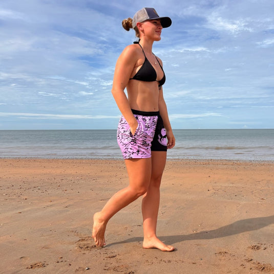 STAUNCH CRAB CHASE TO CHILL SHORTS BLACK & PINK [SZ:X-SMALL]