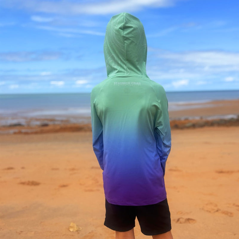 Load image into Gallery viewer, STAUNCH CRAB KIDS CANDY CONTOUR UPF50+ LONG SLEEVE FISHING SHIRT [SZ:12]
