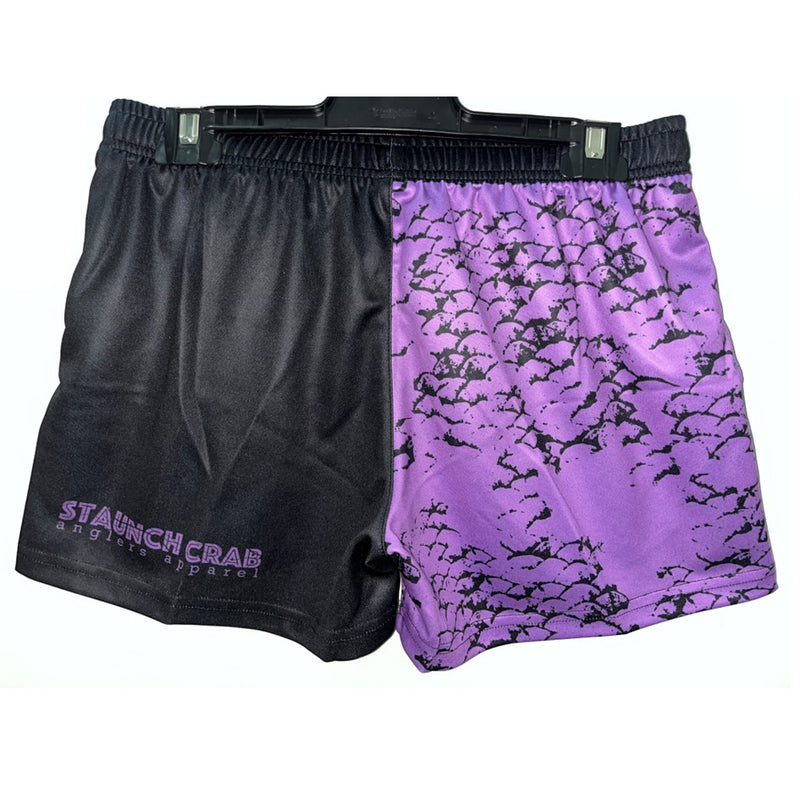 Load image into Gallery viewer, STAUNCH CRAB CHASE TO CHILL SHORTS BLACK/PURPLE [SZ:LARGE]
