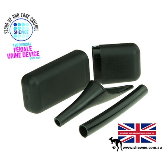 SHEWEE EXTREME FEMALE URINATION DEVICE WITH CASE & TUBE [CLR:BLACK]