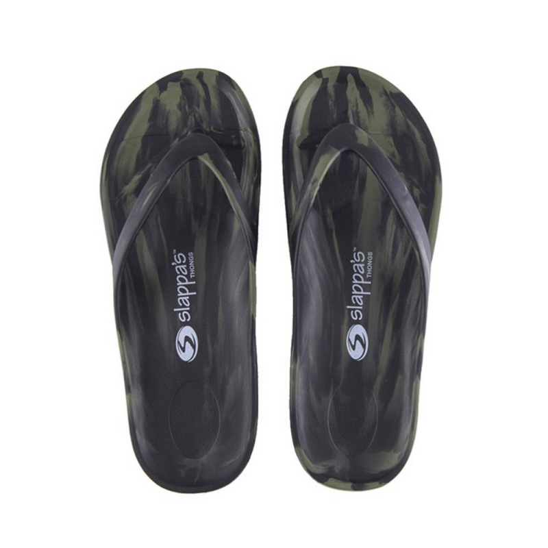 Load image into Gallery viewer, SLAPPA&#39;S THONGS BLACK ARMY [SZ:35]
