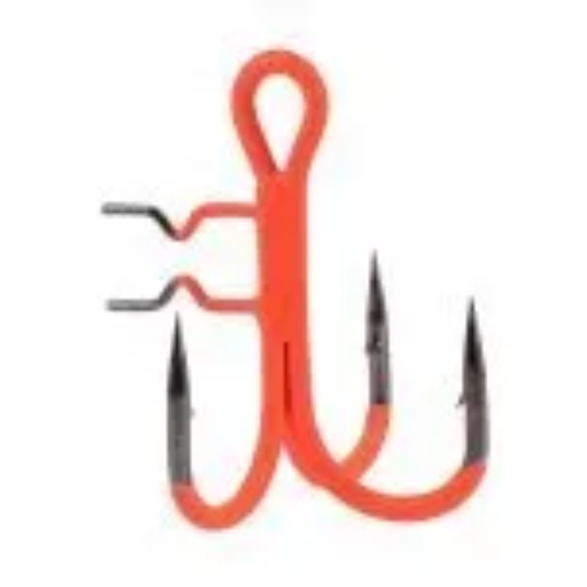 MIKADO JAWS VERTICAL TREBLE HOOK [SZ:1/0 UV ORANGE]