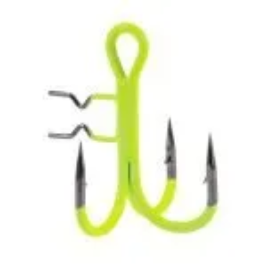 MIKADO JAWS VERTICAL TREBLE HOOK [SZ:1/0 UV YELLOW]