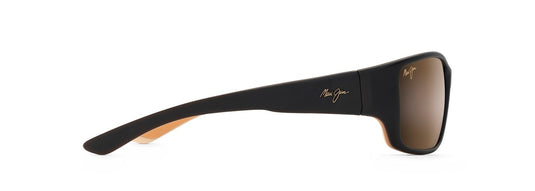 MAUI JIM LOCAL KINE SUNGLASSES MATTE DARK TRANSPARENT BROWN WITH TAN AND CREAM THIN GLASS HCL BRONZE 