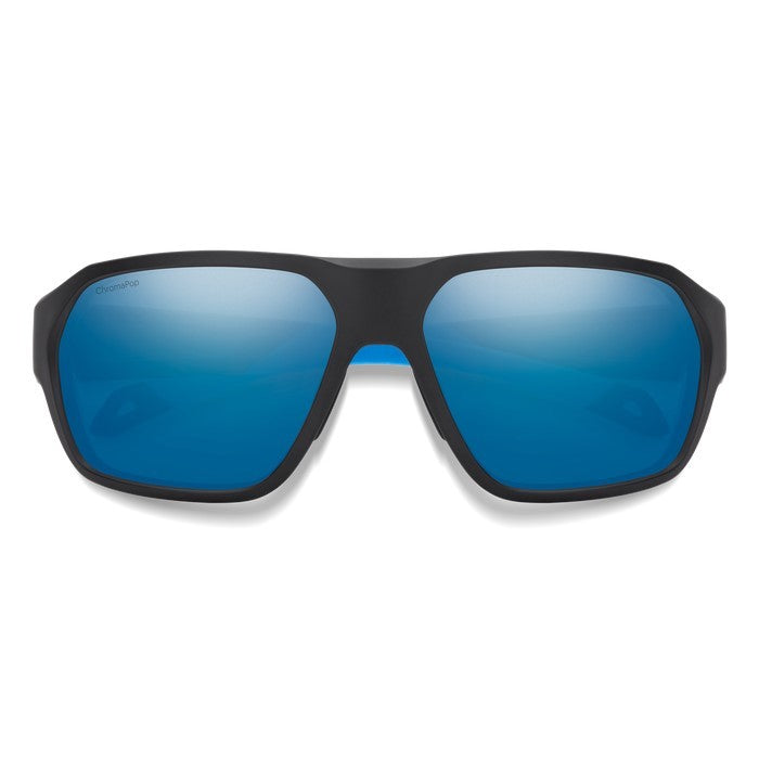 Load image into Gallery viewer, SMITHS OPTICS DECKBOSS MATT BLACK/BLUE CHROMAPOP GLASS POLARIZED BLUE MIRROR 

