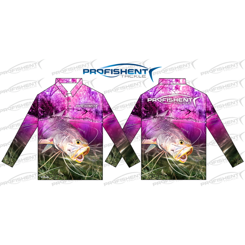Load image into Gallery viewer, PROFISHENT SUBLIMATED LONG SLEEVED SHIRT THREADFIN SALMON [CLR:PINK SZ:2X-LARGE]
