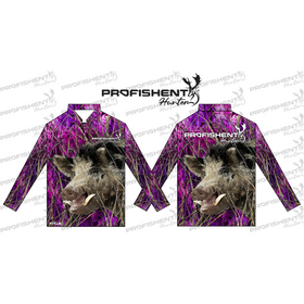 PROFISHENT KIDS SUBLIMATED LONG SLEEVED SHIRT GINGER PIG [CLR:PINK SZ:0]