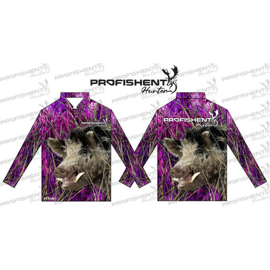 PROFISHENT KIDS SUBLIMATED LONG SLEEVED SHIRT GINGER PIG [CLR:PINK SZ:0]