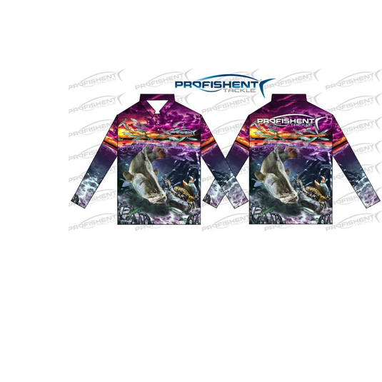 PROFISHENT KIDS SUBLIMATED LONG SLEEVED SHIRT BARRA STORM [CLR:PINK SZ:0]