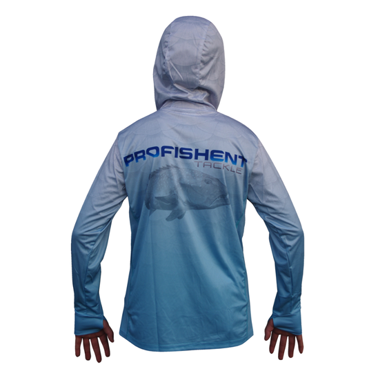 PROFISHENT KIDS HOODED LS BLUE CORAL TROUT [SZ:2]