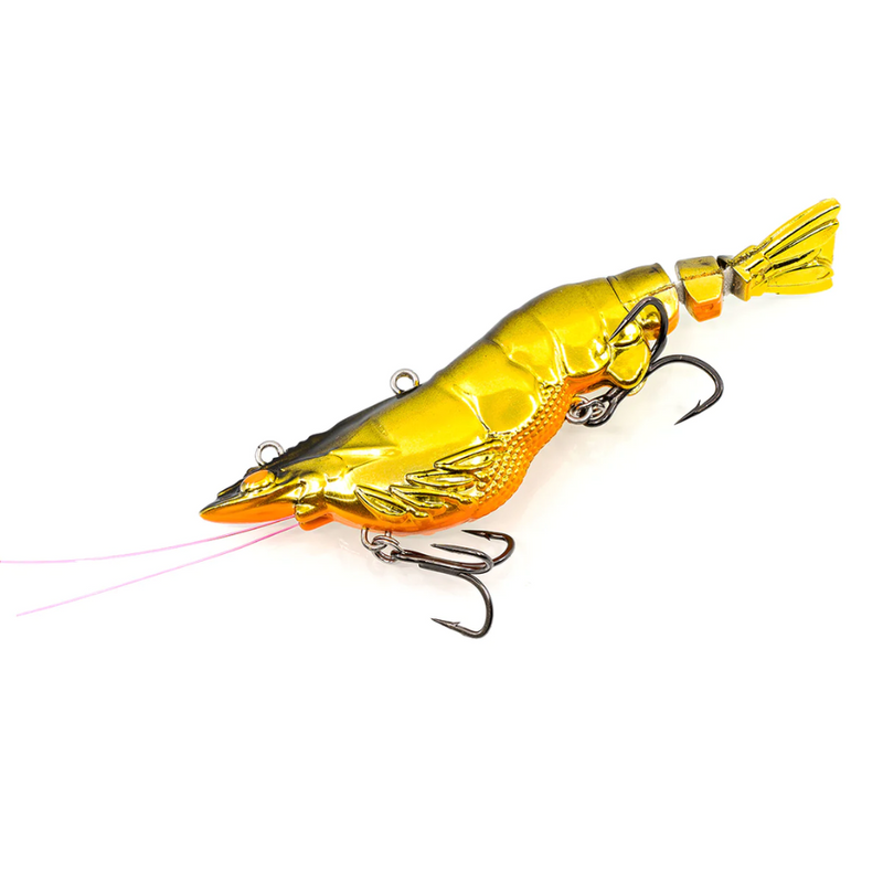 Load image into Gallery viewer, CHASEBAITS ARMOUR PRAWN [SZ:110MM CLR:03 GOLD CHROME]
