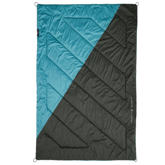 TETON ACADIA MAMMOTH TWO PERSON OUTDOOR CAMP BLANKET [CLR:TEAL & SLATE]