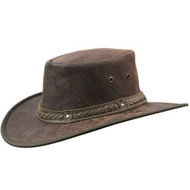 Load image into Gallery viewer, BARMAH SQUASHY CRACKLE KANGAROO HAT [CLR:DARK BROWN SZ:MEDIUM]
