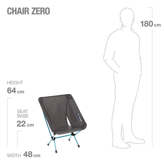 HELINOX CHAIR ZERO BLACK WTIH BLUE FRAME 