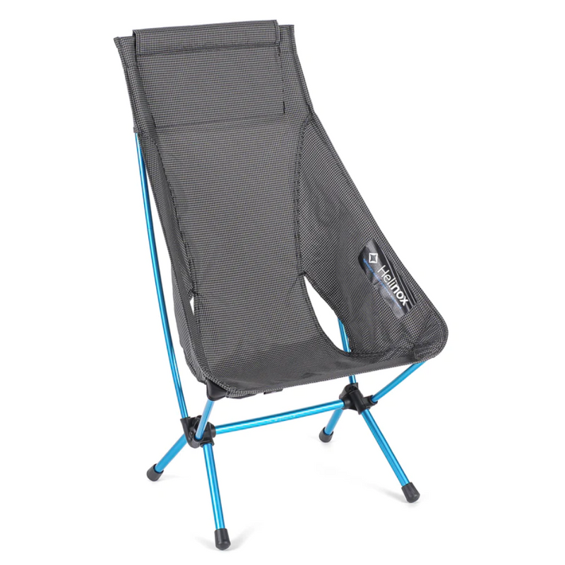 Load image into Gallery viewer, HELINOX CHAIR ZERO HIGHBACK BLACK WITH CYAN BLUE FRAME
