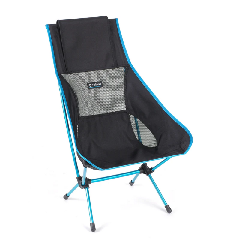 Load image into Gallery viewer, HELINOX CHAIR TWO BLACK WITH CYAN BLUE FRAME

