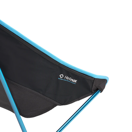 HELINOX CHAIR TWO BLACK WITH CYAN BLUE FRAME